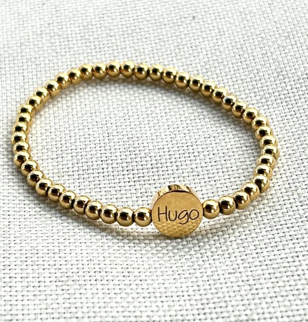 Pulsera de bolas y botón de acero - Imagen 3