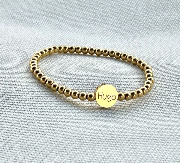 Pulsera de bolas y botón de acero - Imagen 5